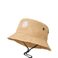 Sombrero pescador Rip Curl Wettie Icon Bucket Hat khaki con cordón ajustable.