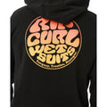 Rip Curl Wettie Passage Icon Zip Through hoodie negra detalle del estampado Rip Curl Wetsuits en la espalda.
