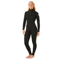 Traje de neopreno Rip Curl Dawn Patrol 4/3 CZ para mujer en color negro, vista frontal en posición natural