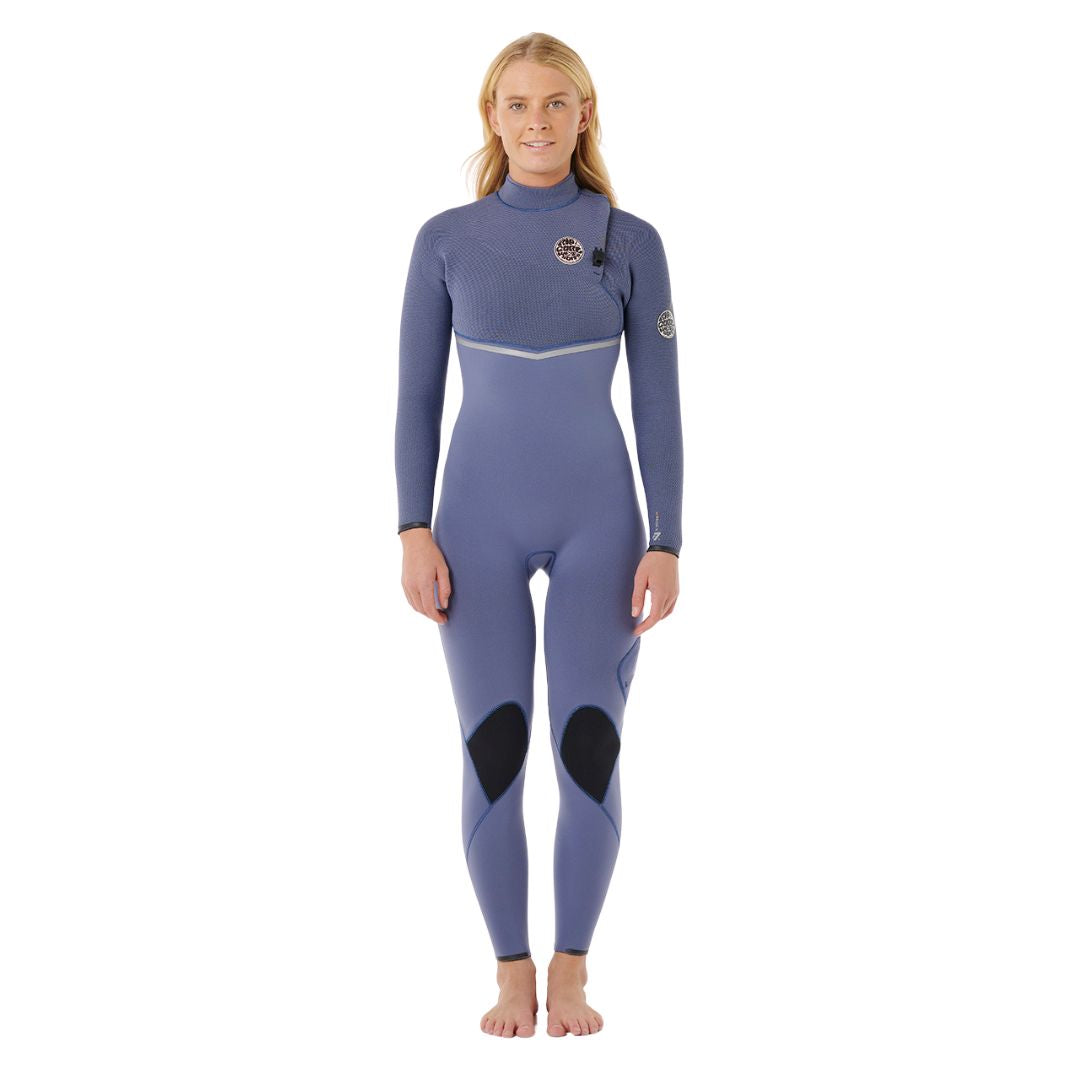 Traje de surf Rip Curl E-Bomb 4/3 mm mujer color slate blue - vista frontal completa