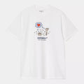 Camiseta blanca Carhartt WIP S/S Work Life Romance T-Shirt con ilustración gráfica central y logo de la marca en el pecho