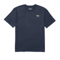Camiseta Salty Crew Ahi Classic color azul marino (navy) de manga corta con pequeño gráfico de un atún aleta amarilla y logotipo de la marca en el pecho.