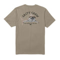 Camiseta Salty Crew Lurking SS Tee Twig, vista trasera, con gráfico grande de tiburón y texto 
