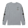 Camiseta de manga larga Salty Crew Tailed en gris, plano de producto de frente, con el gráfico del marlín en el pecho izquierdo y el logo Salty Crew en ambas mangas.