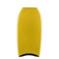 Tabla de bodyboard Science Mike 7-7 Special Edition PP 1.2 LiteFlex colorway Yellow/Orange, vista frontal del slick amarillo con logo Mike 7-7 en relieve y cantos negros.