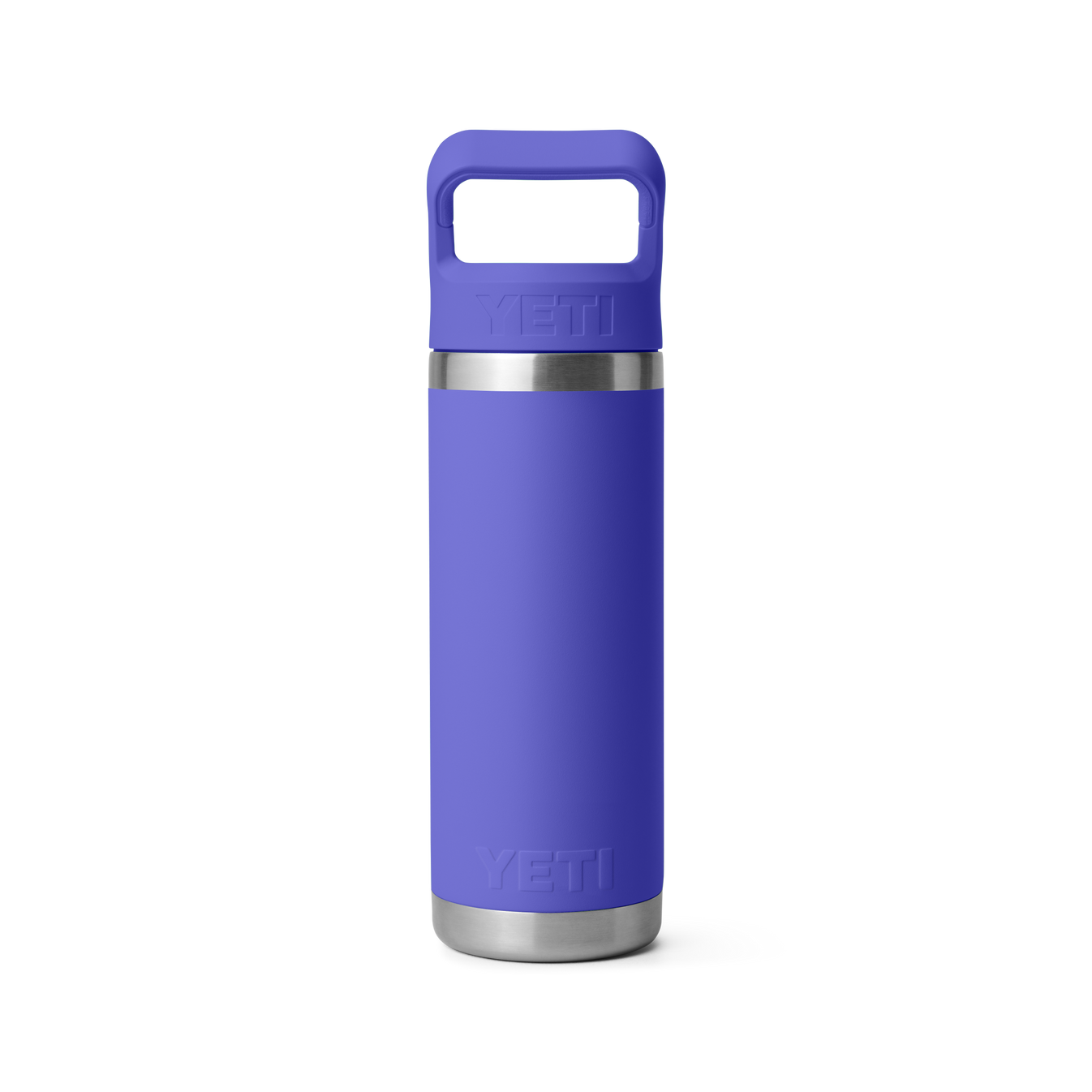 Vista posterior de la botella de 18 oz (532 ml) YETI Rambler® Bottle Chug V2 Violeta Ultramarino