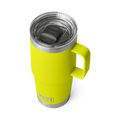 Taza de viaje YETI Rambler 20 oz Firefly Yellow - Vista superior con tapa StrongHold™