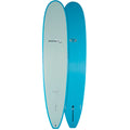 Tabla de surf Surftech Takayama Noah Comp 9'0 longboard performance color azul con deck claro y bottom azul, nose ancho y cola square tail.