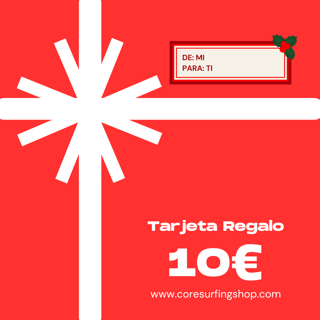 Tarjeta regalo digital personalizable por valor de 10€ para compras en Coresurfing Shop