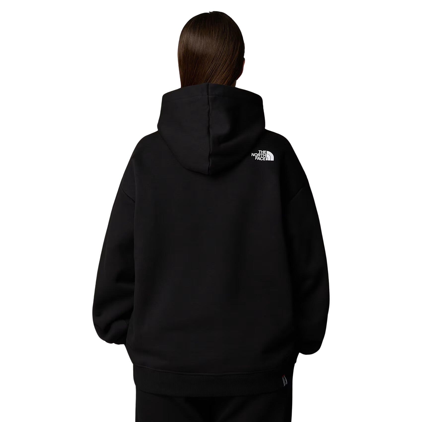 Mujer con la Sudadera con capucha AXYS Hoodie TNF Black de The North Face Negra espalda