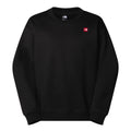 Sudadera The North Face Axys Oversized Crew negra con logotipo rojo y diseño minimalista en el pecho