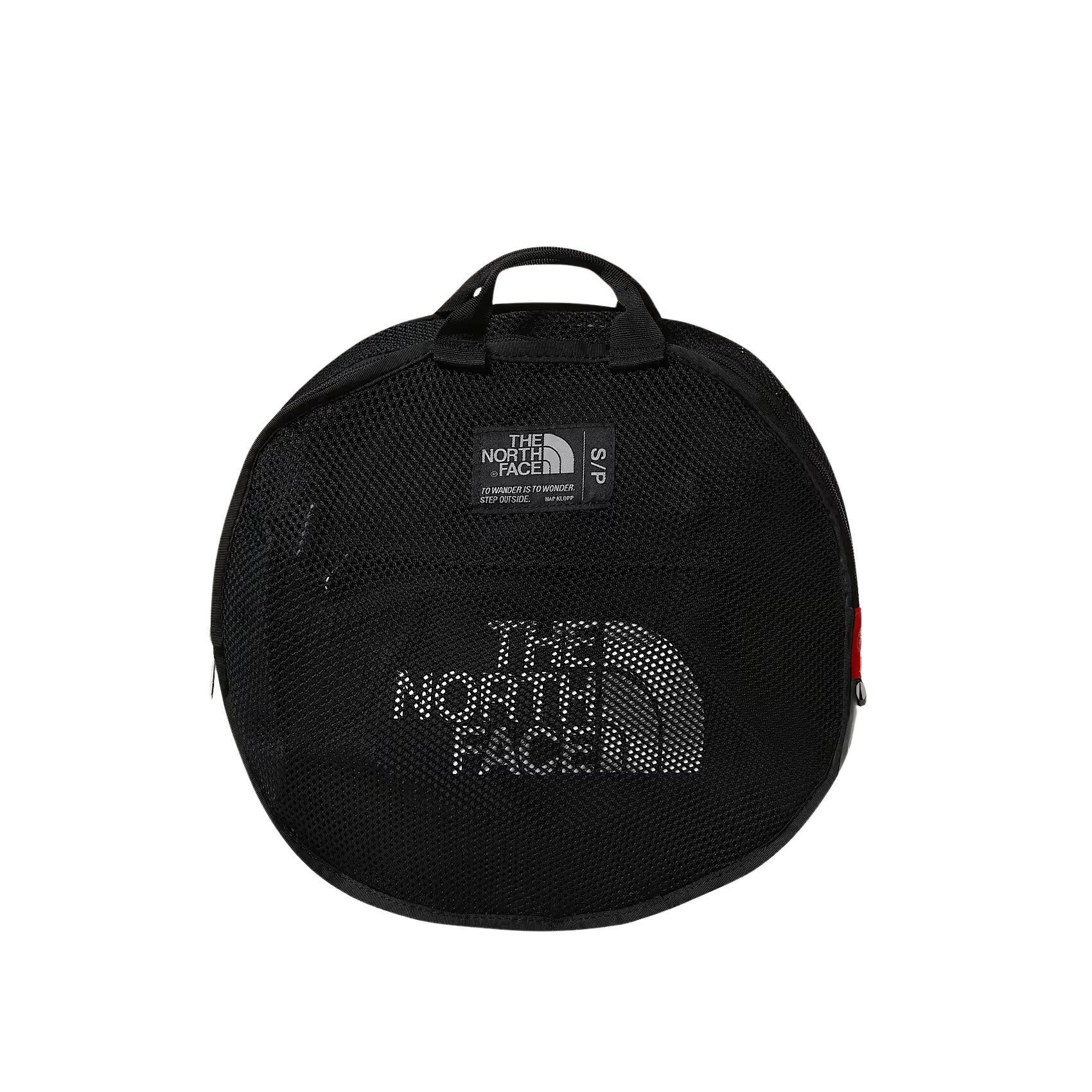 La Mochila The North Face Base Camp Duffel - S Negra se pliega en un disco fácilmente transportable