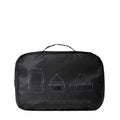 Bolsa de viaje The North Face Base Camp Voyager Duffel 42L TFN Black Asphalt Grey plegada para transporte y almacenamiento.