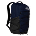 Vista lateral de la mochila The North Face Borealis 28L color Navy con bolsillos laterales elásticos.