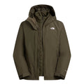 Chaqueta The North Face Carto Mono Triclimate en New Taupe Green desabrochada, mostrando la capa interior acolchada acoplada bajo el exterior DryVent Mono.