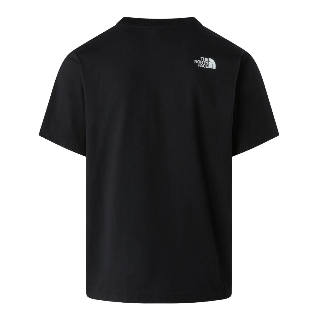 Camiseta The North Face Donkey Taxi Relaxed negra TNF Black, vista trasera con logotipo en la parte superior.