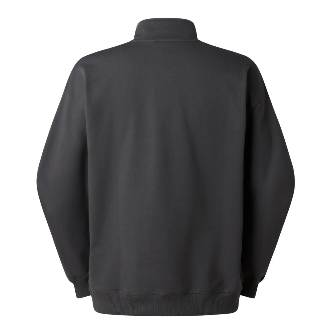 Sudadera The North Face Essential Light Relaxed 1/4 Zip Crew color anthracite grey vista trasera.