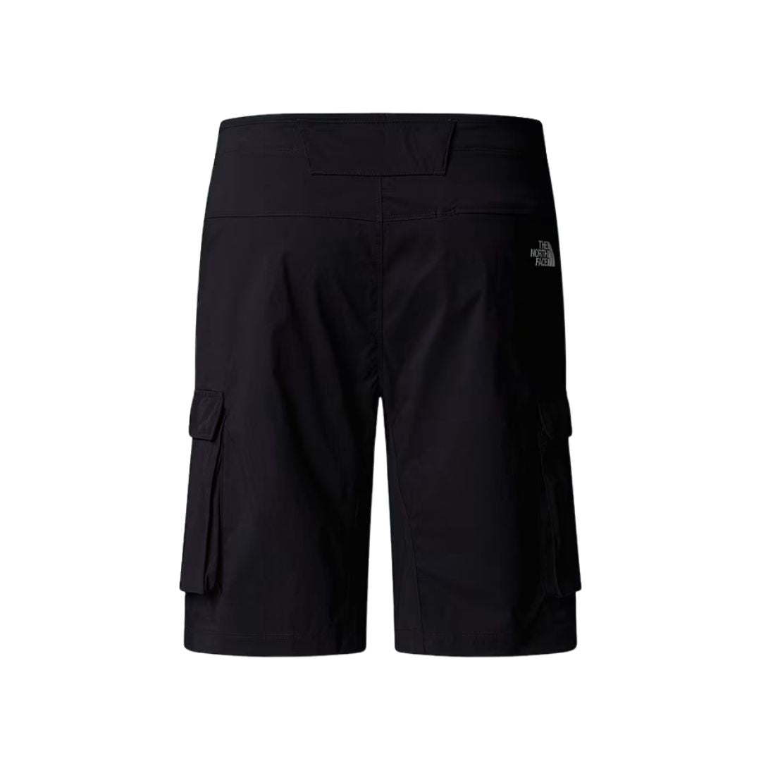 Pantalón corto cargo The North Face Exploration negro, vista trasera.