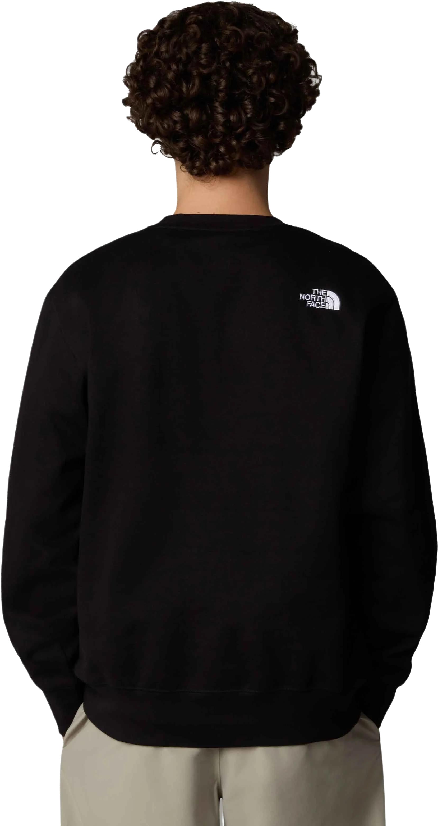 Hombre con la Sudadera The North Face Essential Relaxed Crew Negra espalda