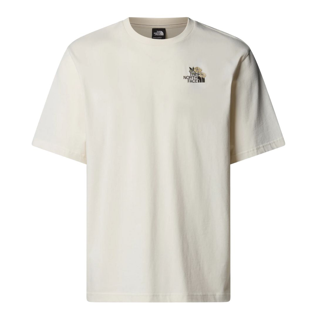 Camiseta THE NORTH FACE Flower Dome Relaxed Graphic Tee color blanco White Dune, vista frontal.