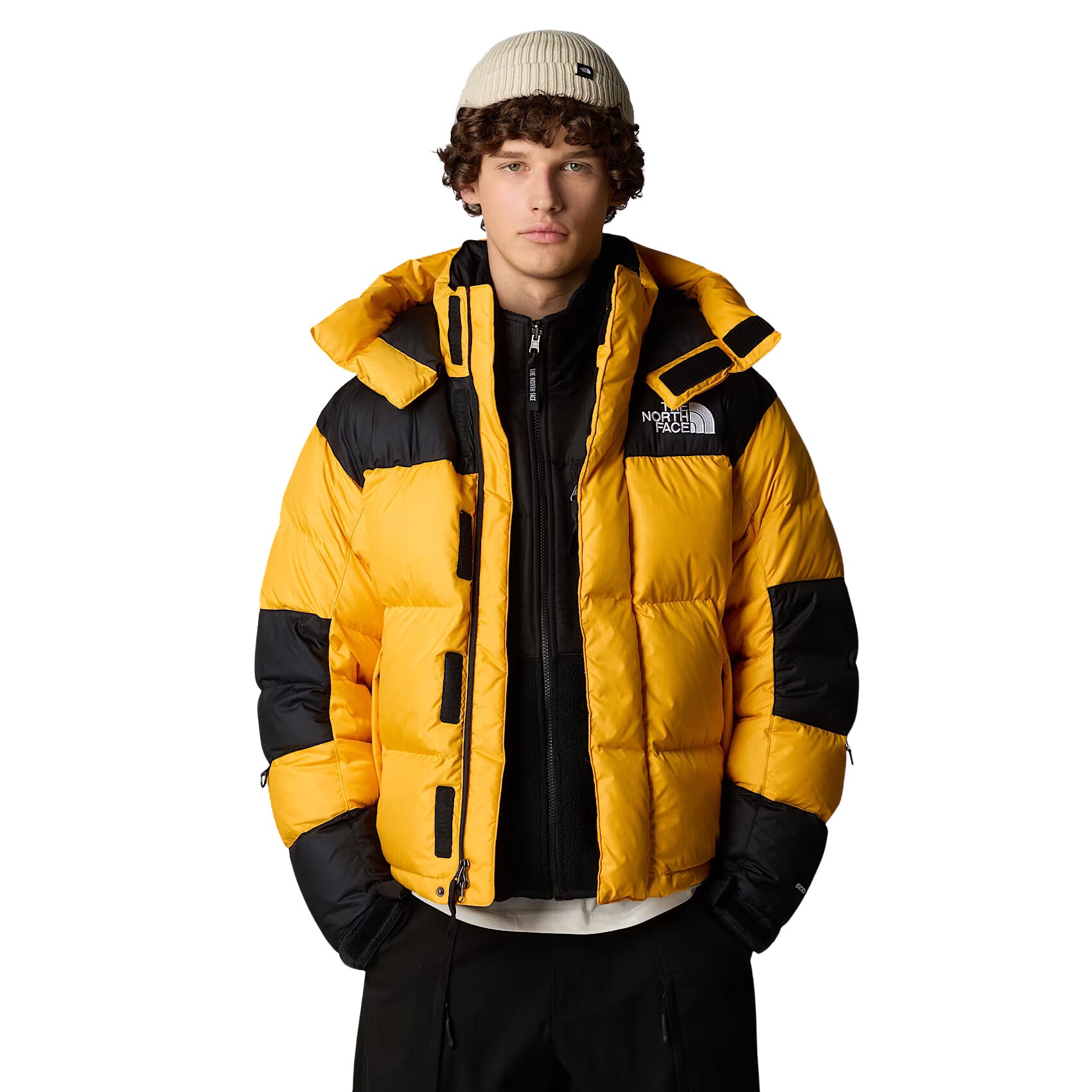 Hombre con Chaqueta The North Face HMLYN Baltoro Amarilla frontal