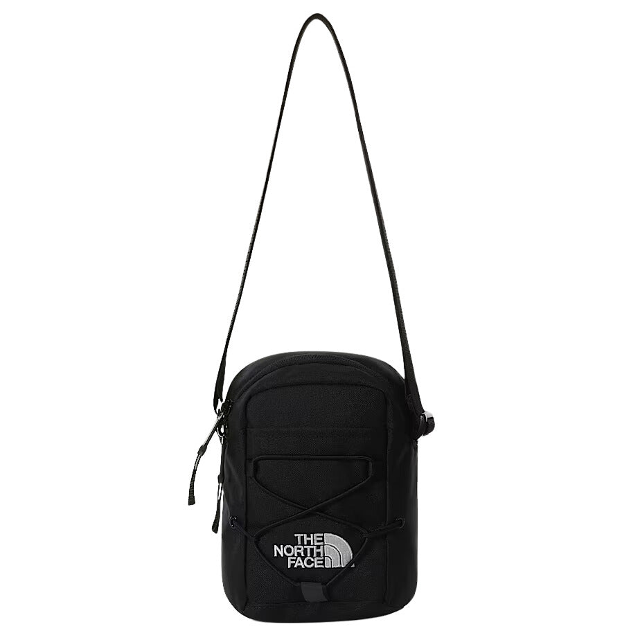 Bandolera The North Face Jester Crossbody en color negro, vista frontal completa.