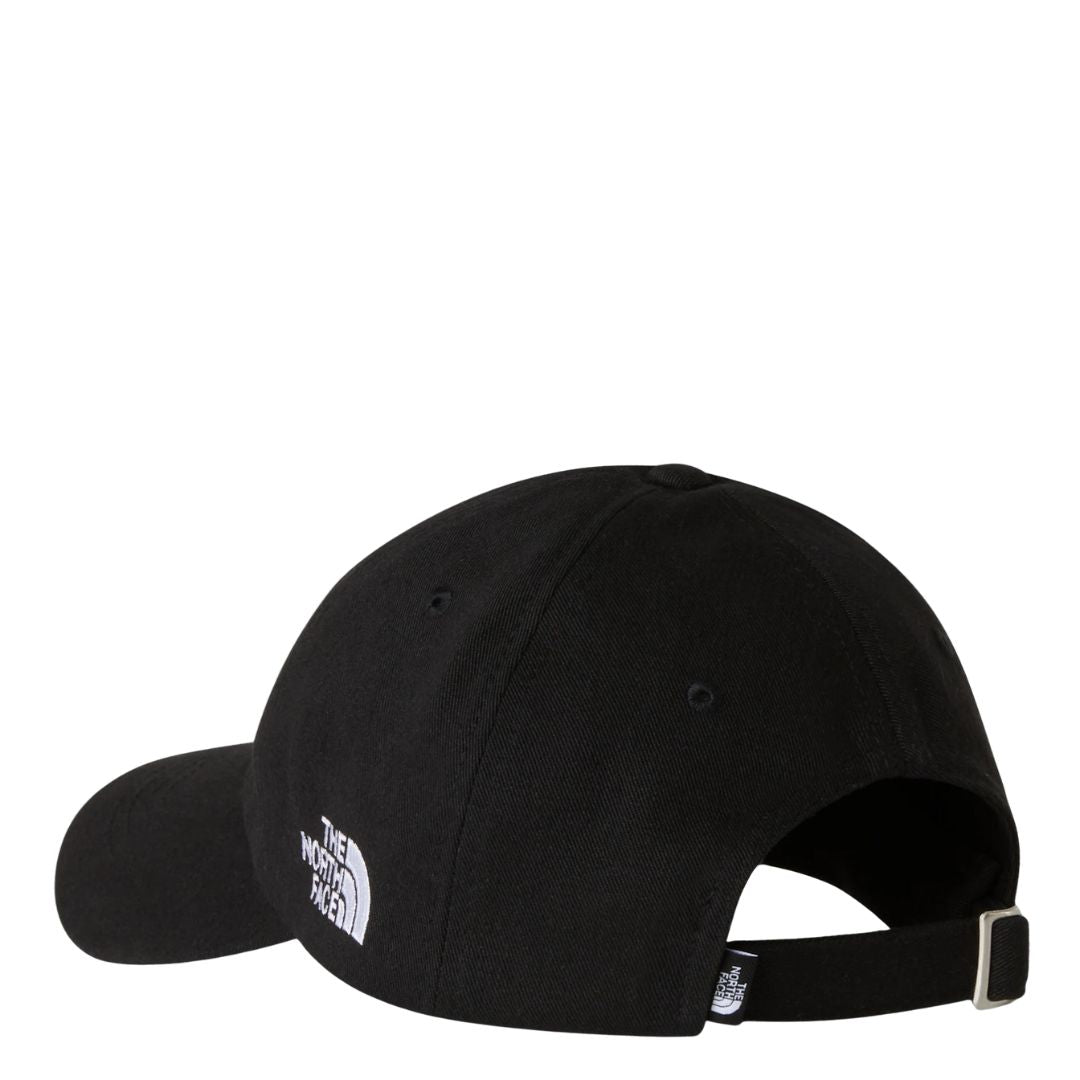 Gorra The North Face Norm Hat negra vista posterior con cierre regulable.