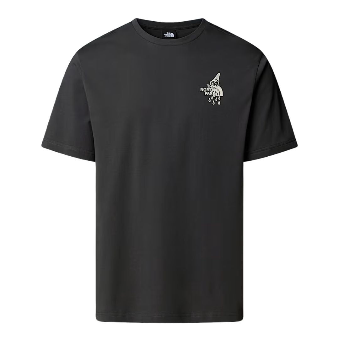Camiseta The North Face Powder Days Relaxed color Asphalt Grey fotografía producto vista frontal.