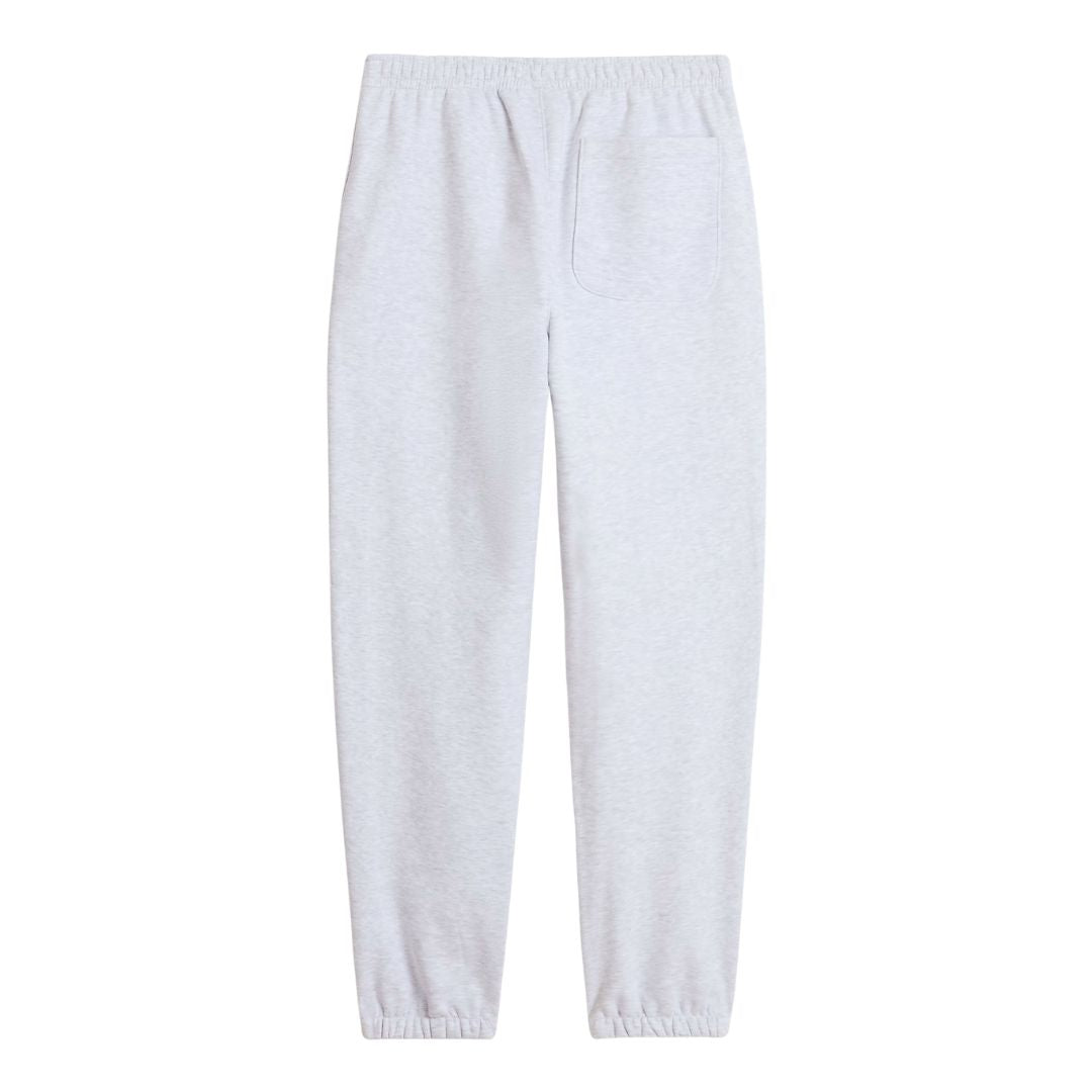 Pantalón de chándal The North Face Red Box en gris jaspeado TFN Classic en plano de producto, vista trasera con bolsillo parcheado y cintura elástica, sin modelo.