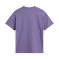 Vista trasera de la camiseta The North Face Redbox manga corta unisex color Grounded Plum, mostrando el corte oversize y el largo de espalda liso sin estampado.
