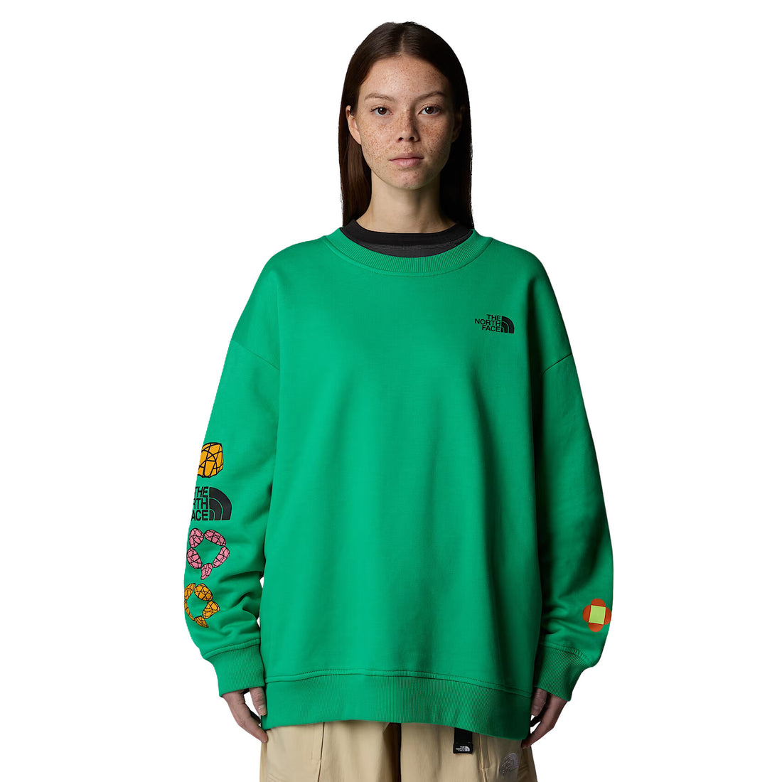 Sudadera The North Face TNF X Yinka Ilori Graphic Crew Optic Emerald