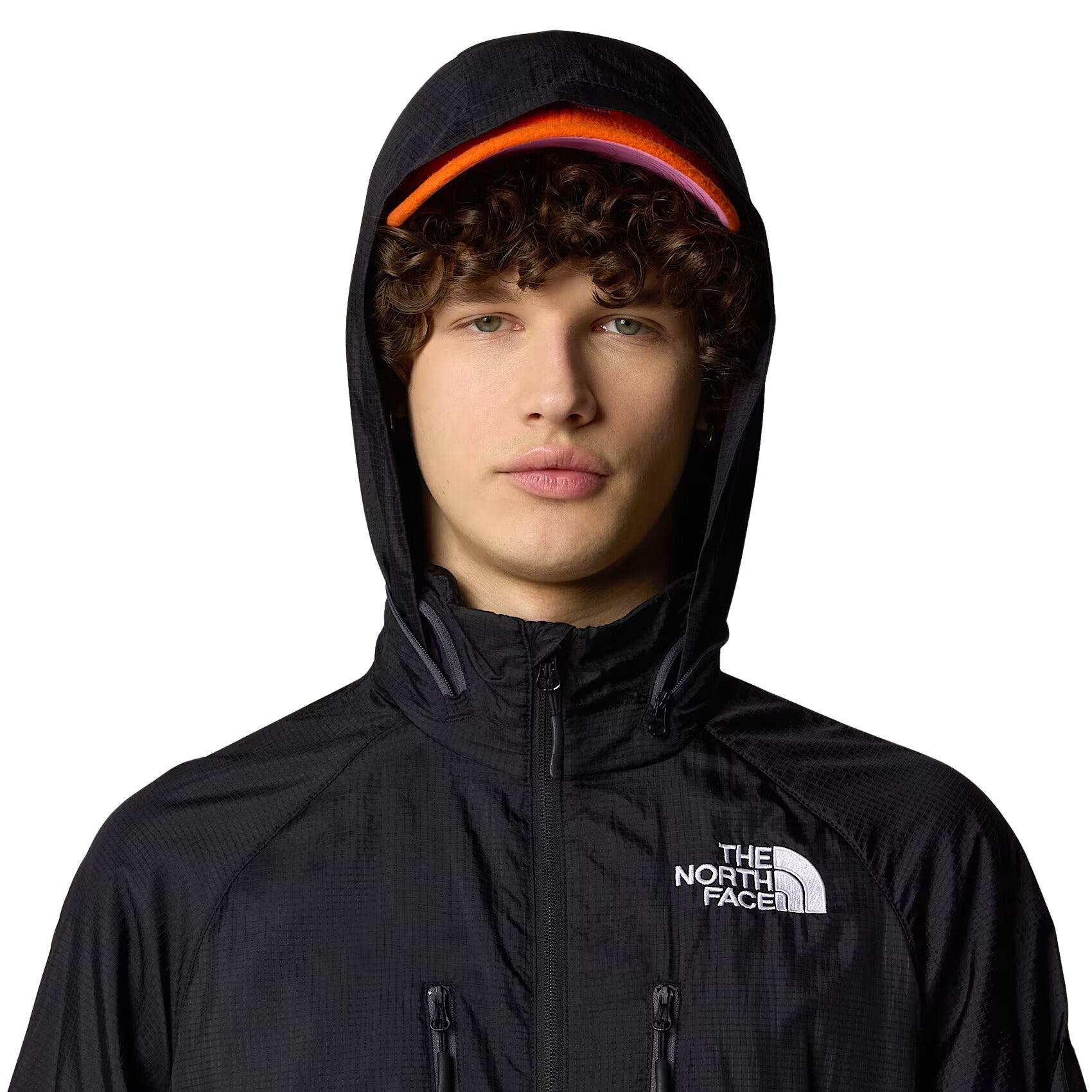 Capucha de la Chaqueta The North Face x Yinka Ilori Windshell Negra y gorra naranja