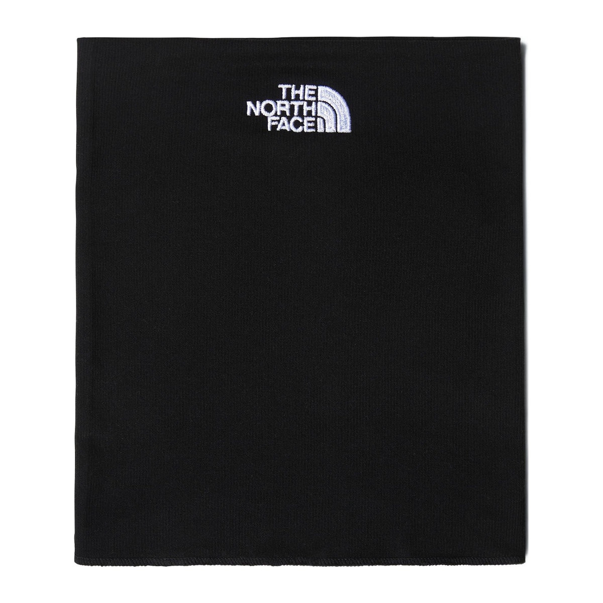 Braga de cuello The North Face Winter Seamless Reversible Neck Warmer TNF Black vista de frente sobre fondo blanco, con el logo The North Face bordado en blanco en la parte superior