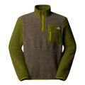 Vista frontal de la chaqueta polar The North Face Yumiori 1/4 Zip para hombre en color New Taupe Green.