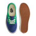 Vans Authentic Primary Navy vista superior con cordones blancos y suela waffle marrón original Vans.