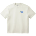 Camiseta Vans Bar Hopper SS Tee color Egret vista frontal con manga corta, cuello redondo y pequeño logo gráfico Vans en el pecho.