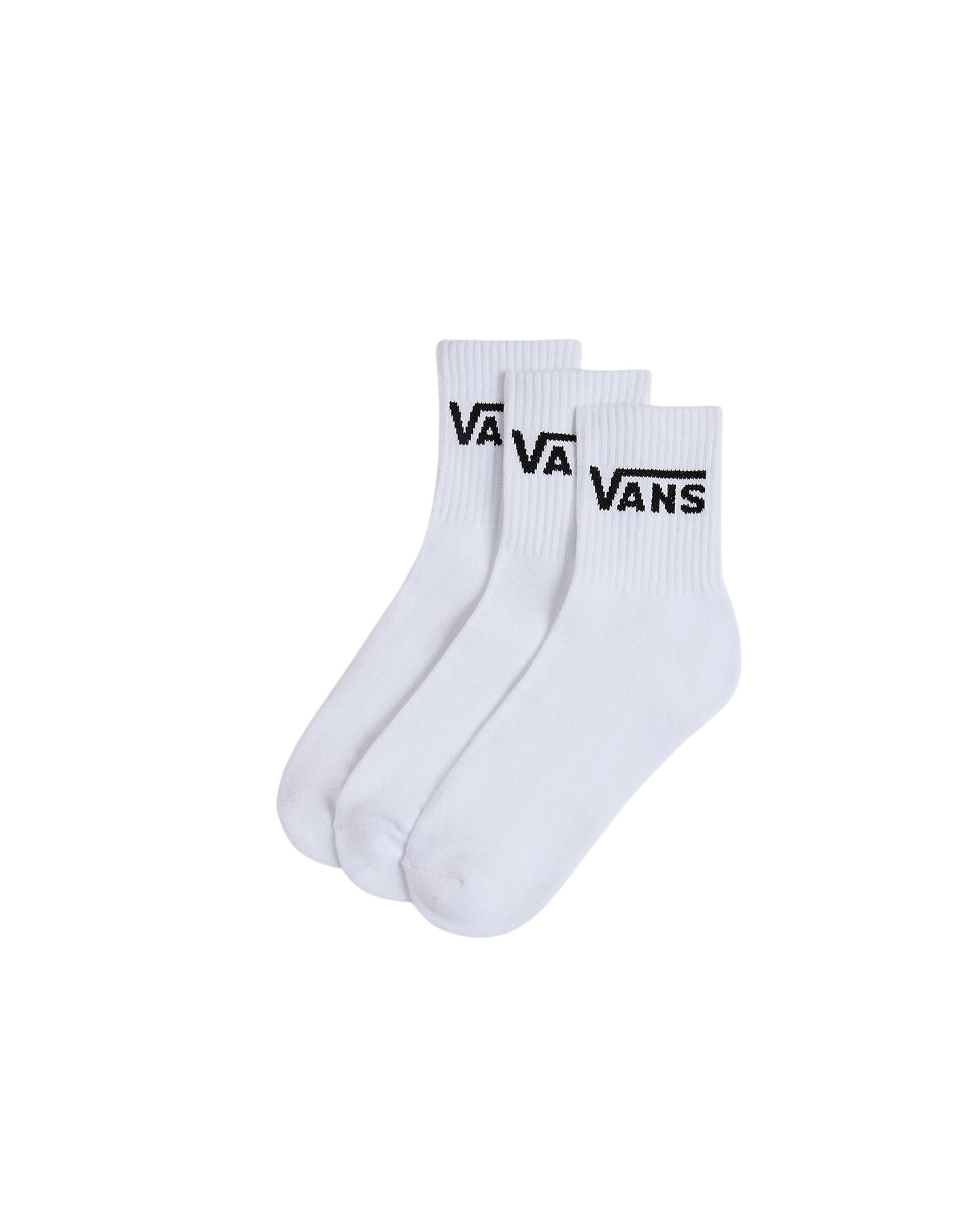 Calcetines Vans de altura media blancos con logotipo de Vans negro en tejido jacquard revés