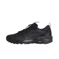 Vista lateral completa de una zapatilla Vans Crosspath XC Gore-Tex en negro, con el texto GORE-TEX en el lateral, las trabillas delantera y trasera y la suela Vibram amarilla.