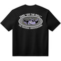Camiseta Vans Downside SS Tee Black vista trasera con gran gráfico Vans Off The Wall The Original Underground y personaje saliendo de alcantarilla.