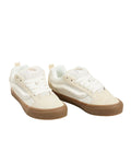 Zapatillas Vans Knu Skool beige Marshmallow Light Gum con la suela de goma y los cordones blancos