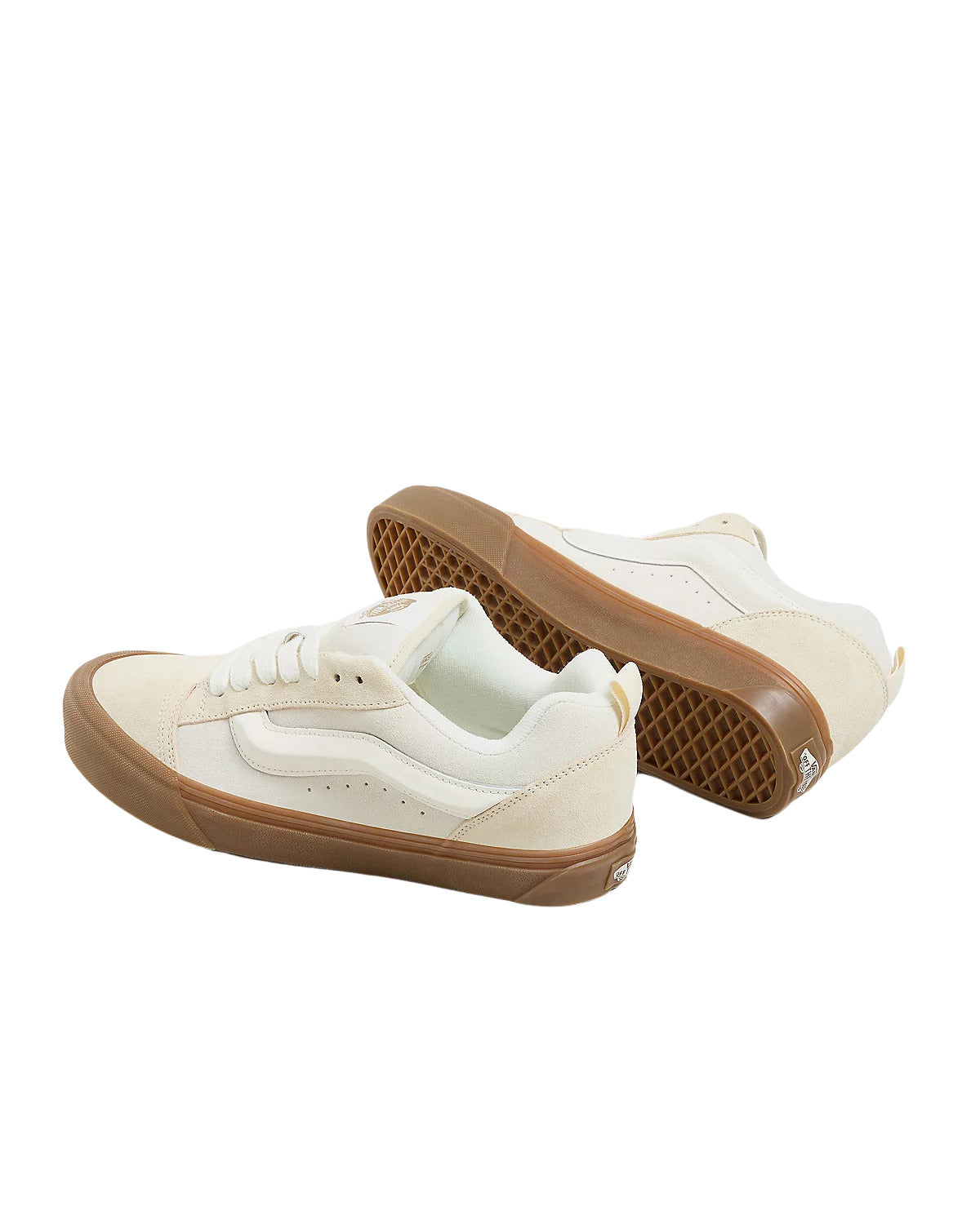 Zapatillas Vans Knu Skool beige Marshmallow Light Gum con la suela waffle de goma y los cordones blancos