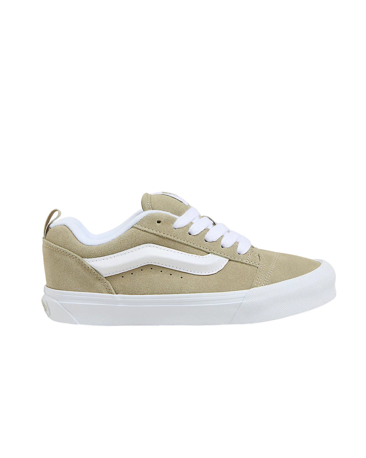 Zapatilla Vans Knu Skool beige Suede Elm con la suela blancay los cordones blancos