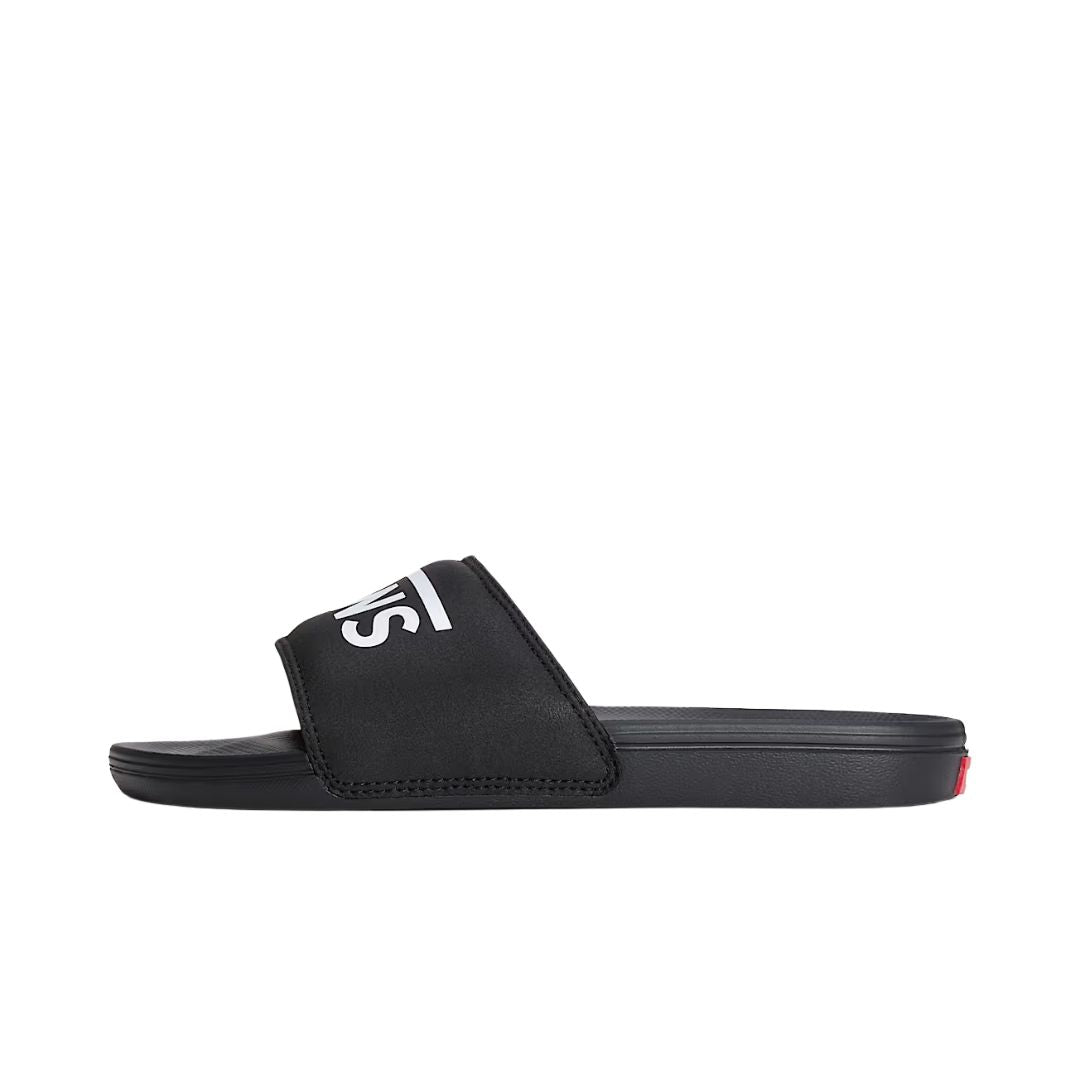 Chancla Vans La Costa Slide-On color Vans Black, vista lateral derecha con diseño slide y perfil bajo.