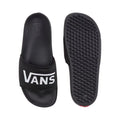 Chancla Vans La Costa Slide-On color Vans Black, vista superior y suela waffle texturizada.
