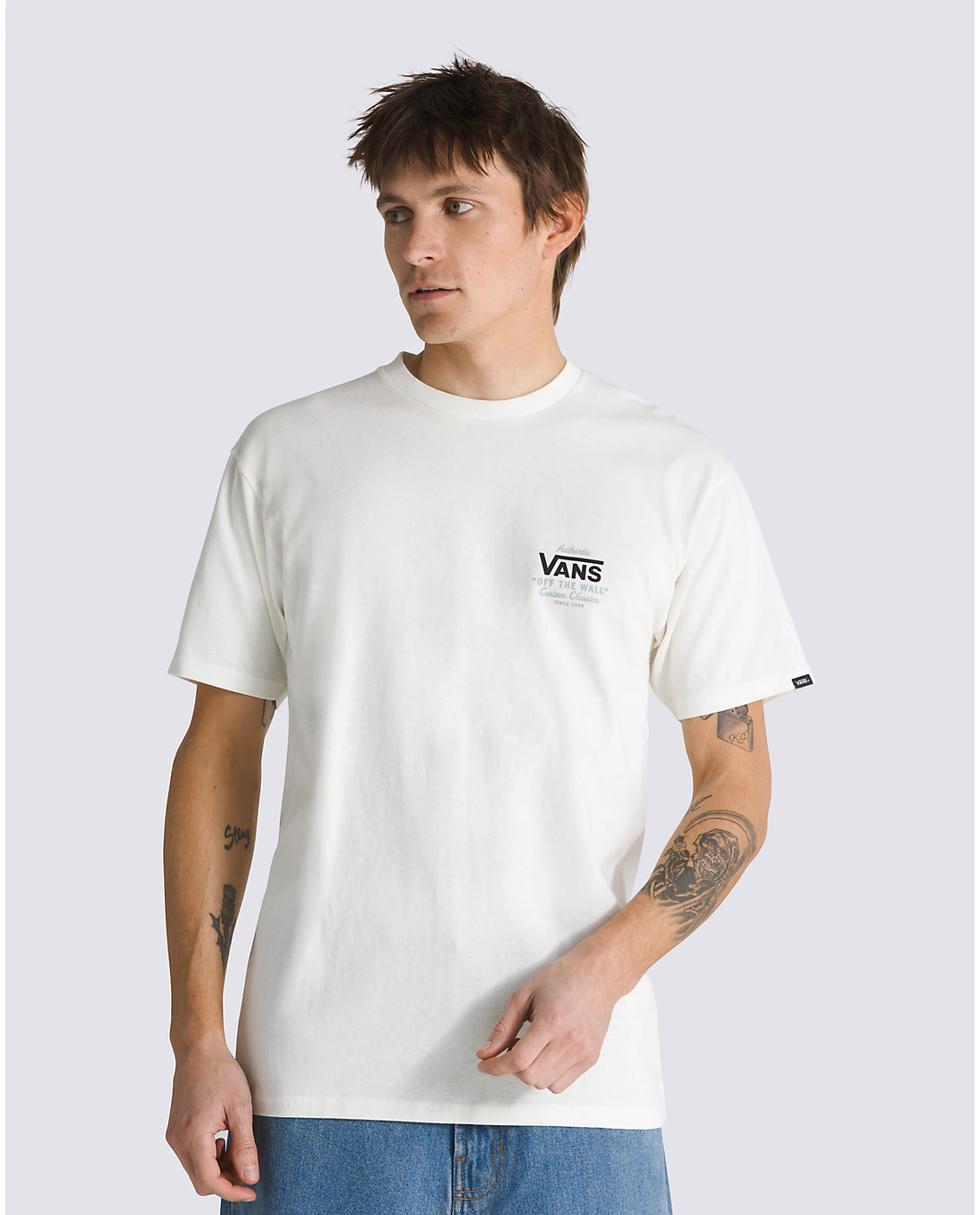 Camiseta Vans MN Holder St Classic Tee en color Marshmallow/Frost Gray