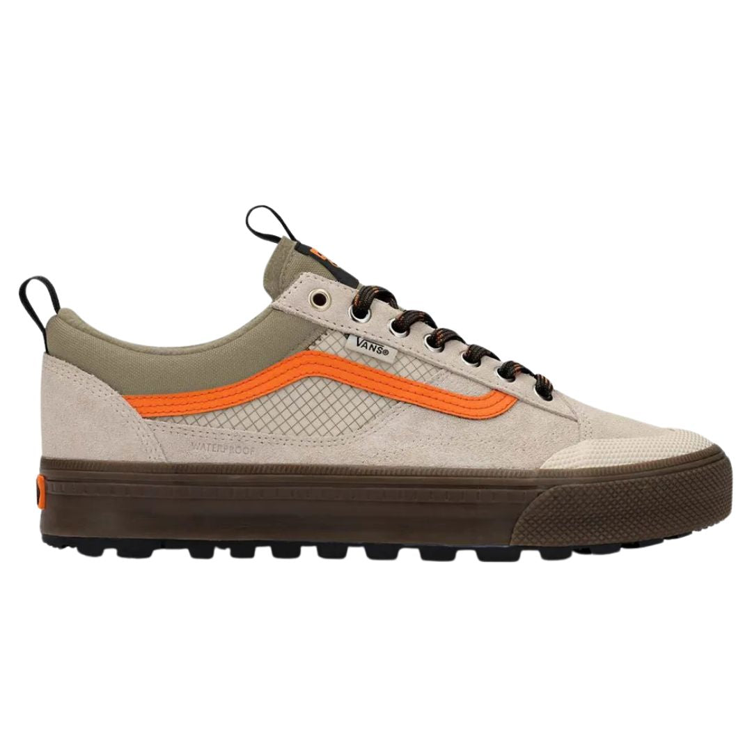 Vans MTE Old Skool Waterproof Insulated color Taupe Orange vista lateral exterior izquierda.