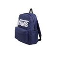 Mochila Vans Old Skool Drop V color Deep Twilight vista lateral mostrando el perfil estrecho.