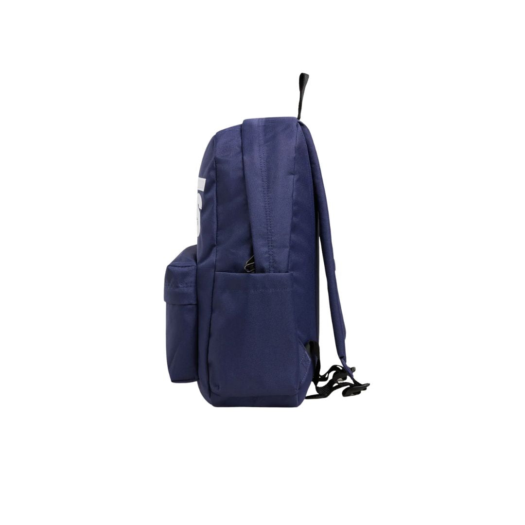 Mochila Vans Old Skool Drop V color Deep Twilight vista trasera con tirantes acolchados ajustables.