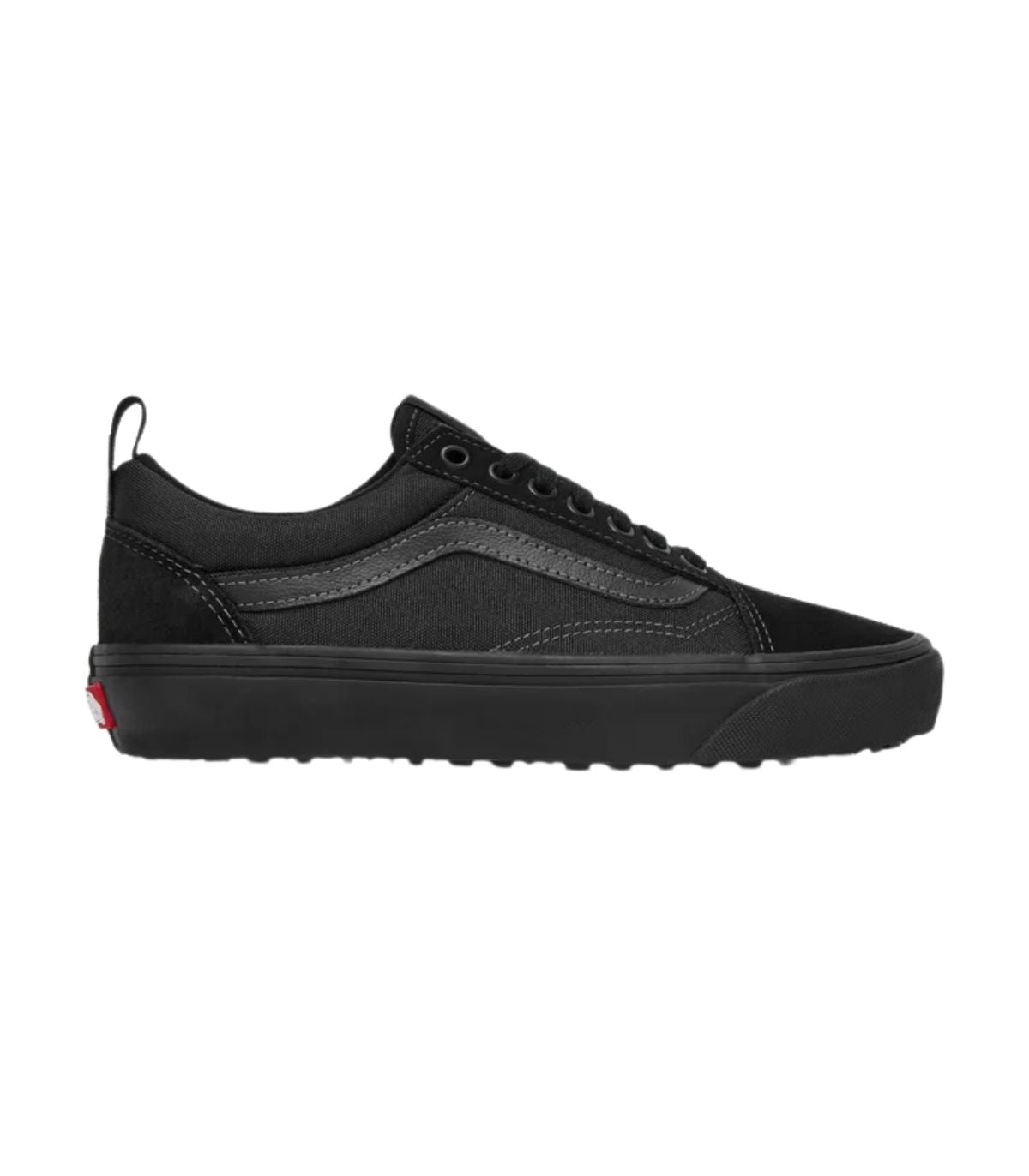 Vans Old Skool Insulated negras con Sidestripe Negro, vista lateral izquierda.