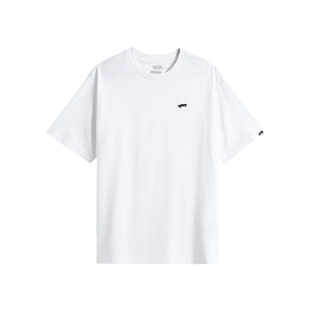 Camiseta Vans Salton Loose blanca, vista frontal con logo bordado en el pecho.